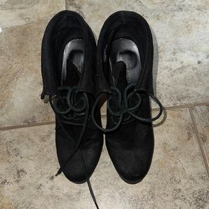 Mossimo Supply Co Black Suede Wedges, Size 9